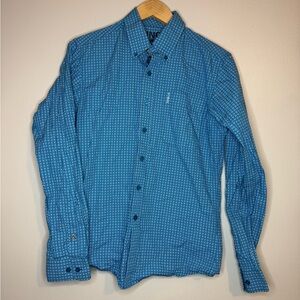 Cinch Modern Fit Blue Geometric Button Down Shirt Men’s XS